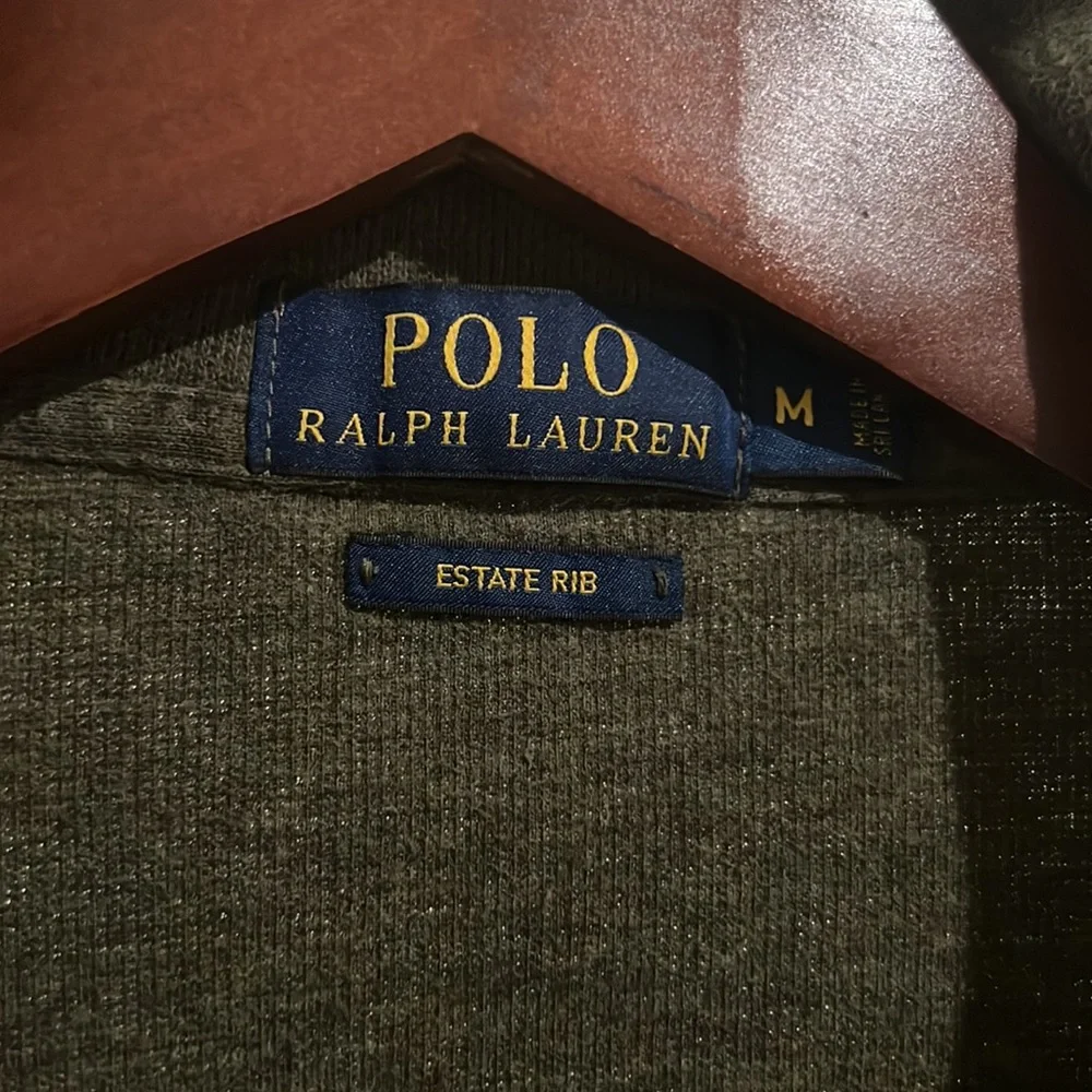 Polo Ralph Lauren Estate-Rib Quarter Zip Pullover Men’s Medium Black